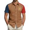 Men's Independence Day Printed Collared Top Men's Casual Sports Short-Sleeve Shirt