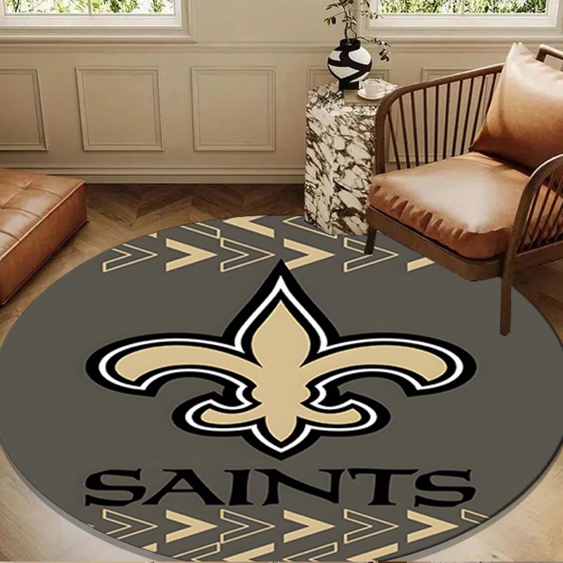 Orleans Saints Logo Round Mat, Anti-slip Circle Carpet Chair Rug For livingroom,Bedroom, Doormat Home Decor Gift Christmas Gifts