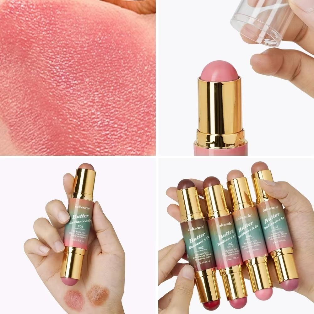 Multipurpose Blush Stick Long Lasting Moisturizing Bronzer-Blush Stick Natural Double-headed Makeup Stick Beauty Makeup