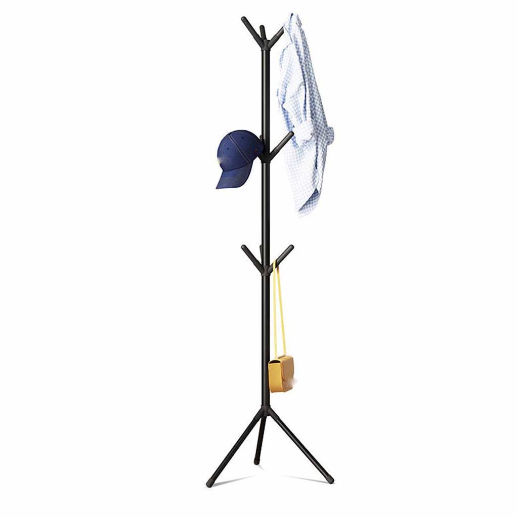 Floor-Standing Coat Rack, Vertical Clothes Hanger for Bedroom & Dorm, Iron Stand for Jackets, Bags, Hats, Storage Organizer