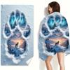 Ins Stil Mikrofaser Strandtuch 1 Stück Wasserdicht Sandfest 2D Flach Bedruckt Wolf Ästhetik Winterlandschaft Picknickmatte Sommer Schwimmen
