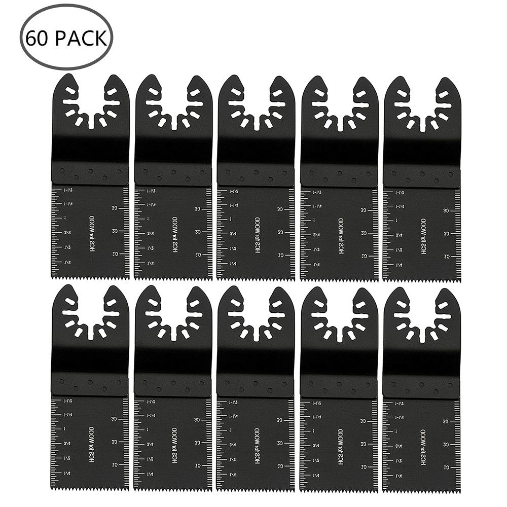 5-60Pcs Universal Saw Blade Oscillating Multi Tool Blades Straight Scale Multi Tool Cutting Wood Saw Blades For Dremel Milwaukee