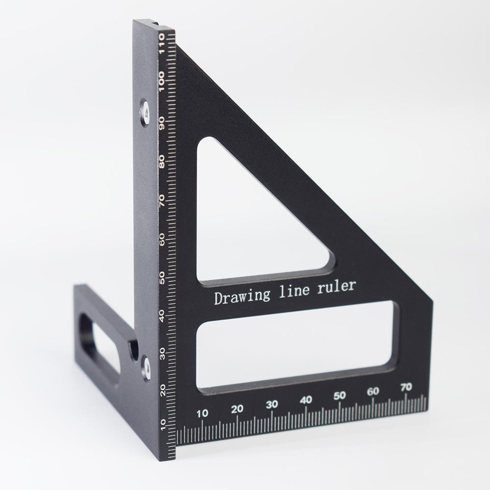 Precision Aluminum Alloy  Miter Triangle Ruler 45°/90° Woodworking Square Protractor  3D  Multifunctional Measuring Tool