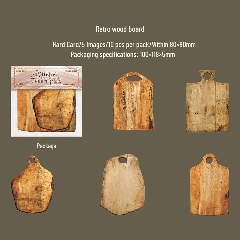 Retro Kreatives Journal & DIY Landschaftsaufkleber: Design für ein antikes Speiseteller-Set