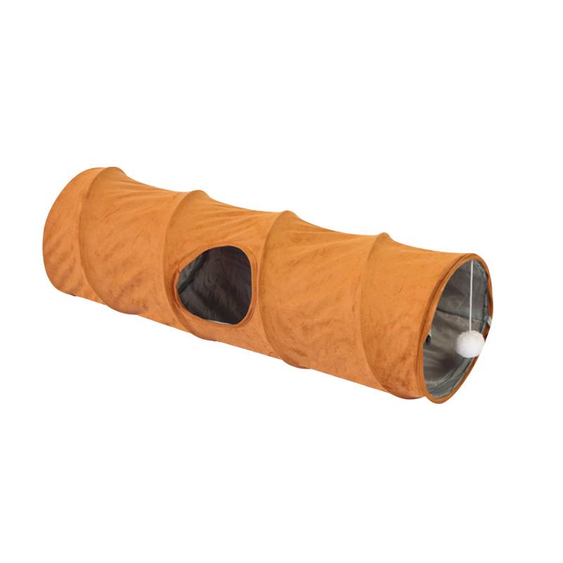 Foldable Double-Layer Cat Tunnel Toy – Suede, Easy Storage, Self-Amusement Pet Supplies