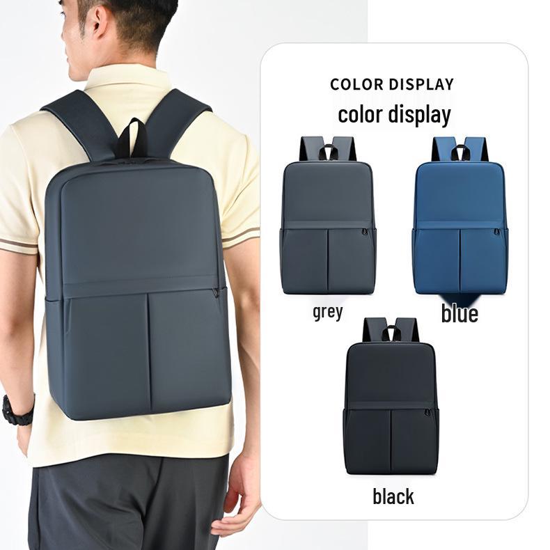 Men's Waterproof Solid Color Laptop Backpack for Business and School