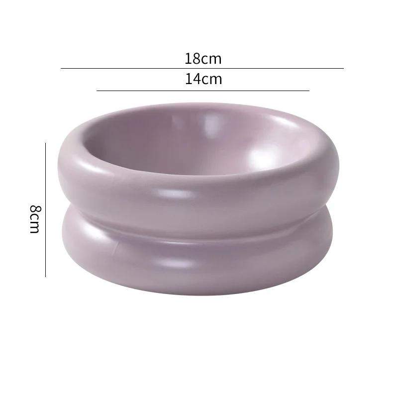 Creative Donut Plate Breakfast Oat Dessert Plate Restaurant Cuisine Decoration Cooking Dish Home Solid Color Ceramic Tableware