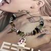 Adjustable Collarbone Chain Colorful Specter Pendant Necklace Stylish Beaded Bracelet Perfect for Fashion Enthusiasts