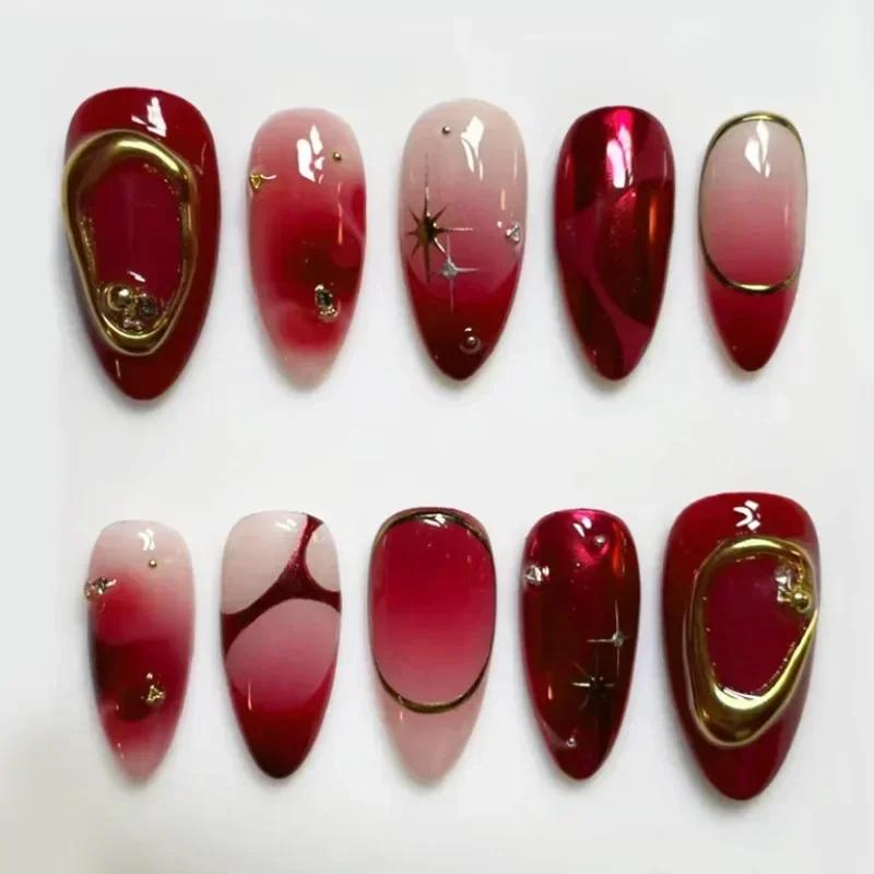 24Pcs Pink Almond False Nails Butterfly Ballet with French Design Wearable Fake Nails Simple Artificial Press On Nails Tips Art