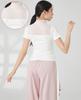 Yuoku Short Sleeve Ballet Dance Mesh Sheer High Neck Practice Classical Ballroom Elegant Dance Costume Women's Top, Collar, T-Shirt, Blouse,