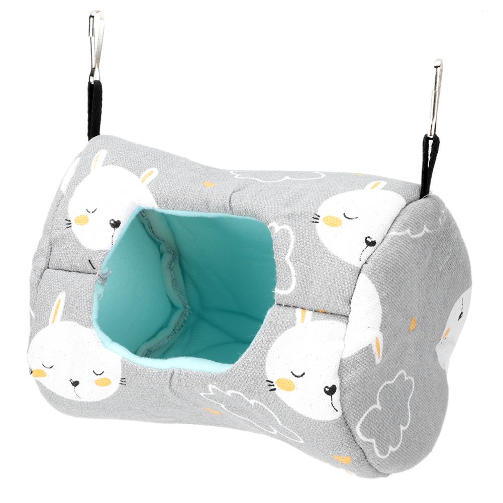 Four Seasons Canvas Gray Hamster Hammock Hanging House Nest for Chinchillas Small PetsGray Small Rabbit