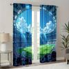 Set Of 2 Football Stadium Print Curtains Suitable Bedroom Living Room Kitchen Decoration Home Window Curtain For Area Made Polyester
