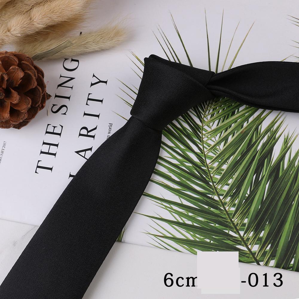 Men's Trend Business Casual Narrow 6cm Polyester Jacquard Tie Solid Color Striped Tie