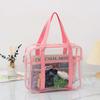 Beach Bag Large Capacity Makeup Storage Bag Zipper Bag Waterproof Bath Tote Bag PVC Casual Toiletries Organizer Travel