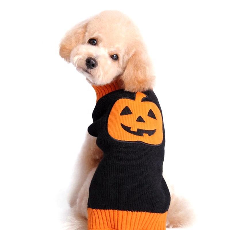 Soft Knit XS Modern Luxury Pet Coat Sleeveless Dog Sweater for Halloween Pumpkin Costume Winter Accessories
