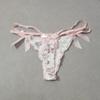 European & American Sexy Women's T-Back Lingerie with Large Bow & Cross Straps Temptation Thong