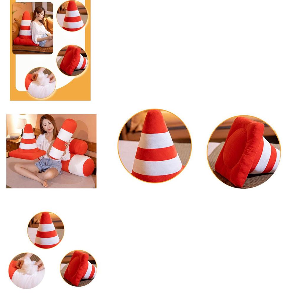 Creative Traffic Safety Cone Pillow Plush Toy For School And Kindergarten Teaching Aids