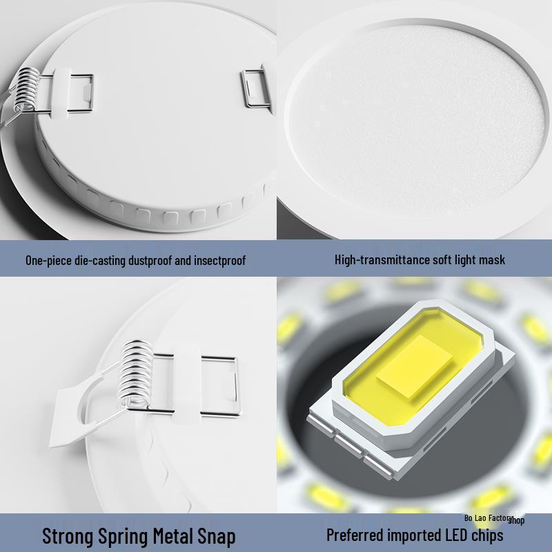 Ultra-Thin LED Downlight: 4-6 Inch Recessed Ceiling Spotlight