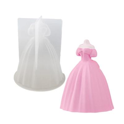 Silicone Ornament Mold Durable Crafting Moulds Wedding Dress Shaped Flexible DIY Moulds for Professionals and Beginners