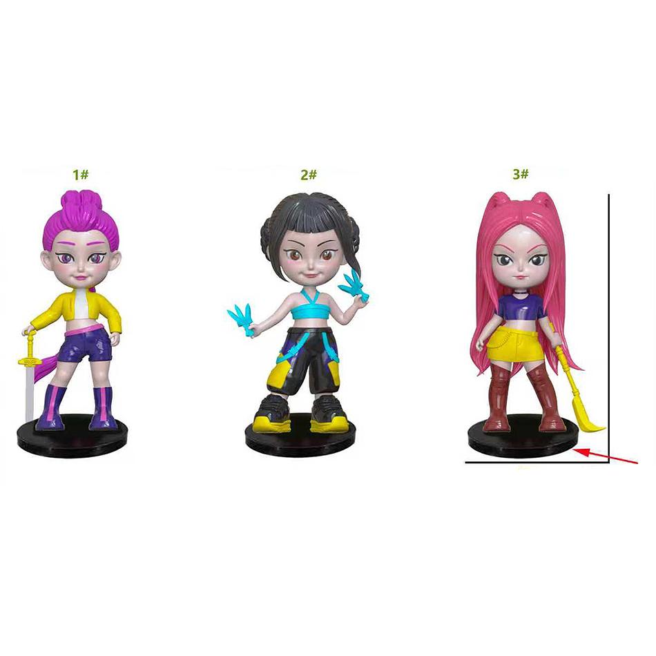 3PCS Kpop Demon Hunters Anime Figure Toys Cute PVC Movable Joints Action Figure Model Dolls Kids Birthday Decoration Toy Gifts
