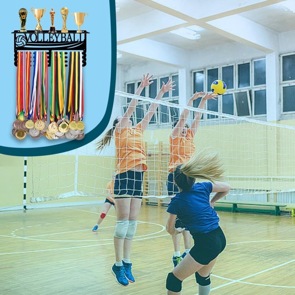 Metal Trophy and Medal Display Shelf, Wall Mount Medal Holder Hanger Rack for Award Showcase