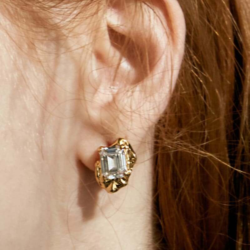 

POPPI Basic wave earrings (White) Silver