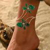 Elegant Temperament Adjustable Floral Anklet for Women Fashion Summer Vocation Pattern Foot Chain  Parties