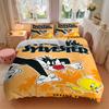 3pcs bedding set Tweety Sylvester Looney Tunes Includes 1 Comforter + 2 Pillowcases, Without Pillow Inserts, Soft Comfortable,a0909156