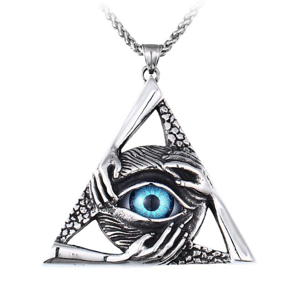 Delicate Devil's Eye Necklace Triangle Women Pendant Necklace Valentine's Day Gift