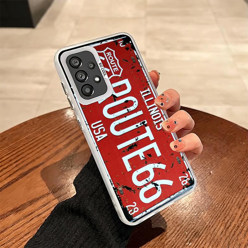 Retro Vintage License Plate Soft Phone Case for Samsung A17 A16 A15 A14 A13 A57 A56 A55 A54 A53 A37 A36 A35 A34 A33 A26 A25 A24