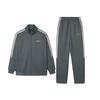 Warm Breathable Windproof Stand Collar Striped Simple Zip Long Sleeve Elastic Waist Long Pants Casual Sports Suit Men Suit KG8952