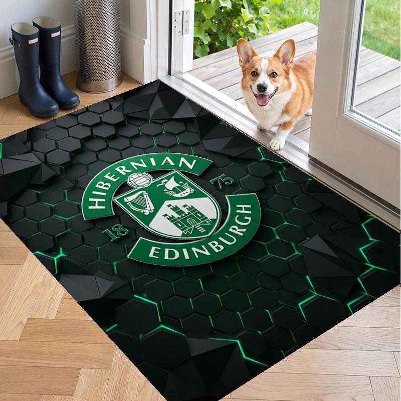 Yumuşak Zemin Halısı Hibernian FC Desenli Alan Halısı Ev Odası Dekorasyonu İçin Dekoratif Mat