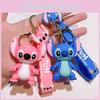 Adorable Porte-clés Stitch en PVC avec des Motifs Mignons Parfait Pour les Cadeaux de Fête