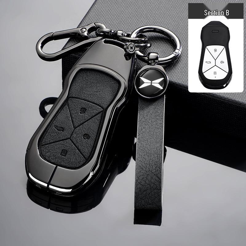 XPeng P5 Car Key Cover 2021-2024: Durable Zinc Alloy & Leather Protective Shell