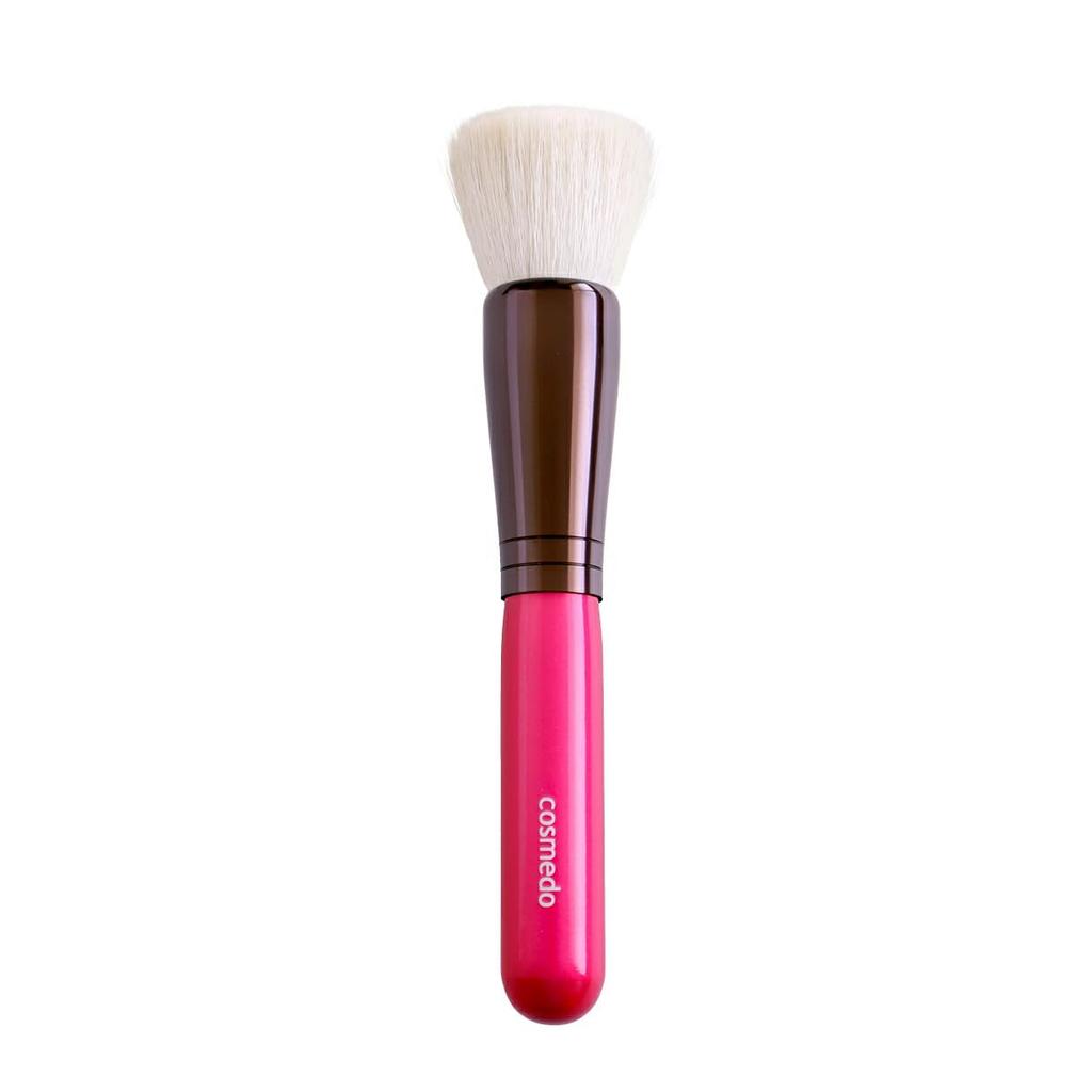 Takumi no Makeup Brush Kumano Brush Round Flat Cheek Pink Handle Cosme-do Brush, (Goat Hair) PKN-C24KW
