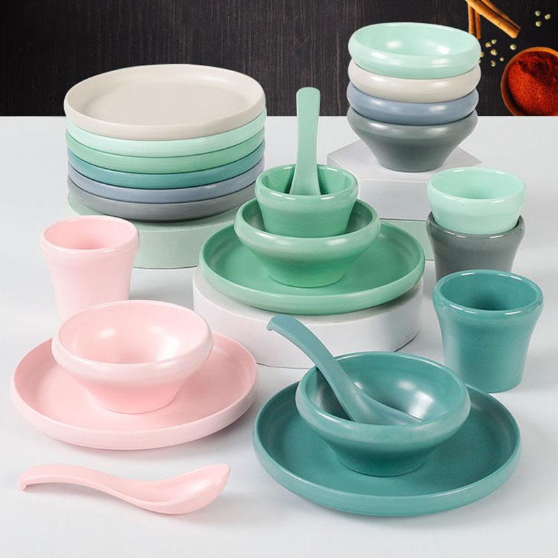 Restaurace v čínském stylu Hotel Melamin Dvoubarevná sada čtyřdílného kreativního nádobí z imitace porcelánu proti pádu