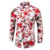 2023 Men 3D Printed Floral Shirts Mens Long Sleeve Casual Tops Fashion Flower Turn Down Collar Slim Fit Shirt Sexy Clothing 7Xl