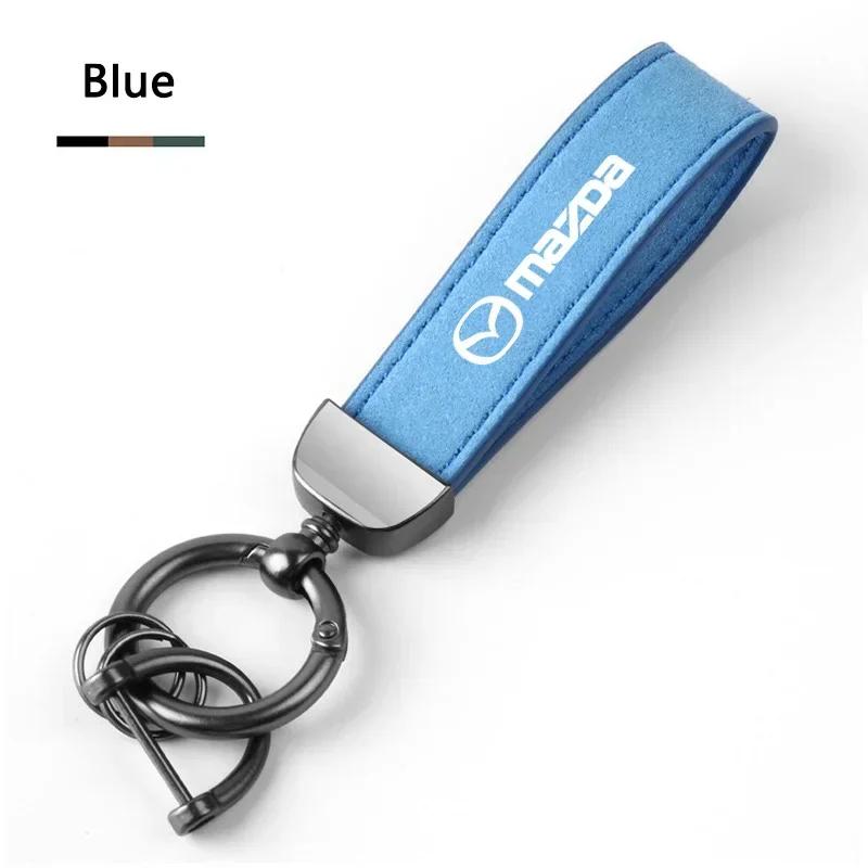 

2025 Hot High-End Car Suede Leather Keychain Metal Key Ring For Mazda 2 3 5 6 MX5 Axela Atenza MS CX-3 CX-4 CX-5 CX-7 CX-9 CX-8