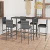 VidaXL 7 Pcs Garden Bar Set and Cushions Table and Chairs Patio Lounge Garden Furniture Outdoor 3064835
