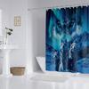1Pc Glacier Wolf Print Waterproof Shower Curtain Bathe Partition Privacy Hanging Curtain 12 Hooks Multi Size Machine Washable