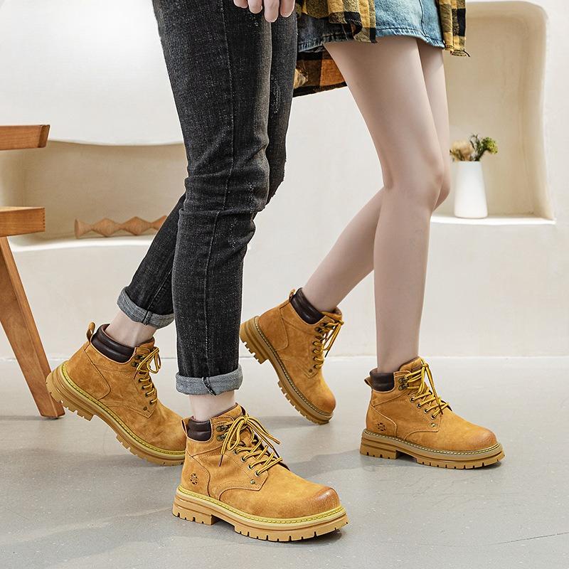 Retro Shoes and Boots for Women, Thick-soled Workwear Ankle Boots