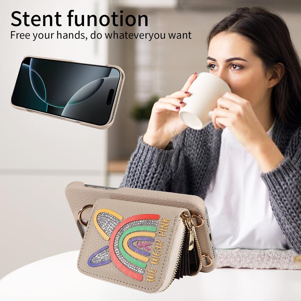 Noctilucent Crossbody Bag Faux Leather Phone Case for IPhone16 15 14 13 12 11 7 8 XS XRSeries Multi-card Slot, Bracket Function