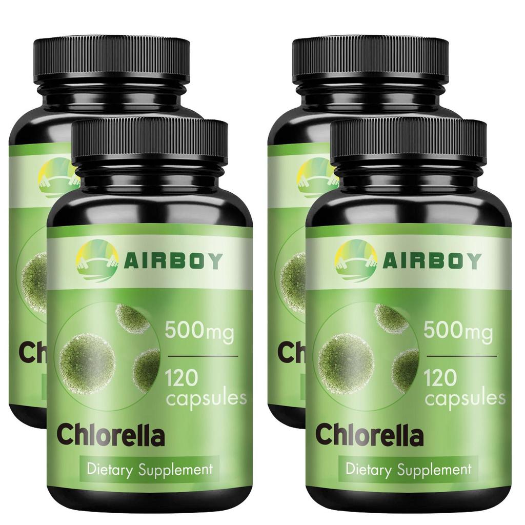 Airboy Chlorella Capsules, 500mg Chlorella Extract, Nutritional Supplement, Suitable for Both Men and Women