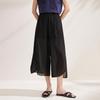 Zhaojun Women's Silk Wide-Leg Capri Pants