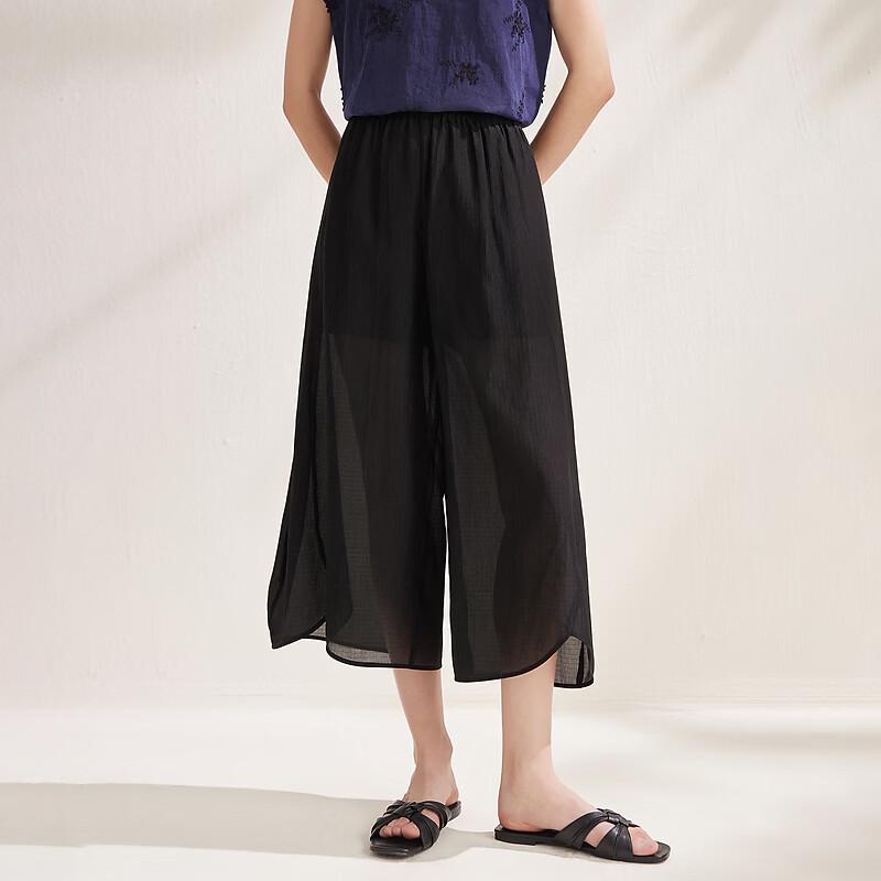 Zhaojun Women s Silk Wide-Leg Capri Pants 2XL