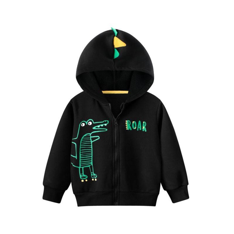 27Kids Children's Clothing Autumn and Winter Kids Sweatshirt Zipper Fleece-Lined Sweater Boys Dinosaur Outwear Boys Baby Fleece Clothes