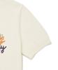 WACKY WILLY Women'S Embroidered Graphic Short Sleeve Knit Cream