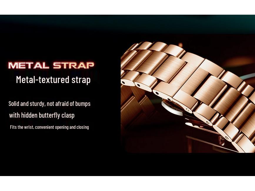 Men's Trendy Luminous Waterproof Quartz Watch with Leather Strap