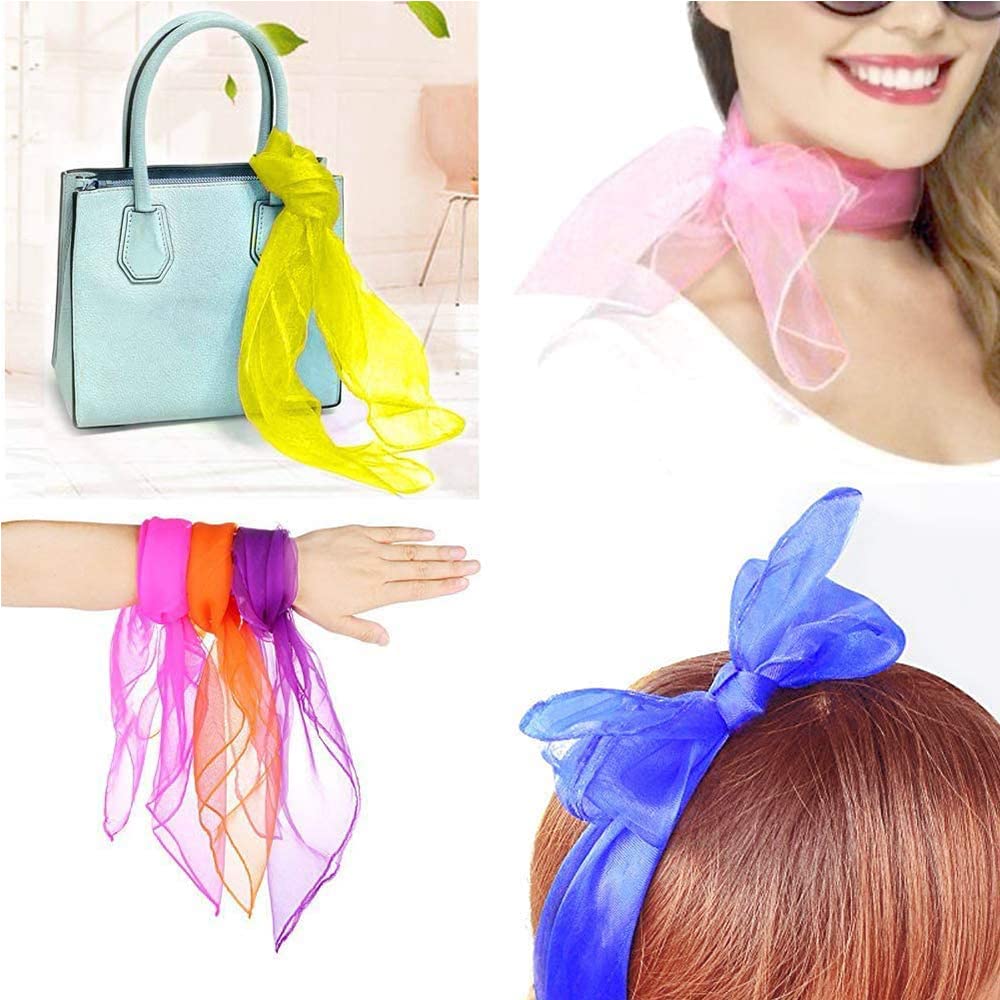 Samcos Chiffon Juggling Silk 10 20 Perfect for Kindergarten and Colorful Chiffon Square Scarves Scarves, Colors, Pieces, Performances, Dance, Play,