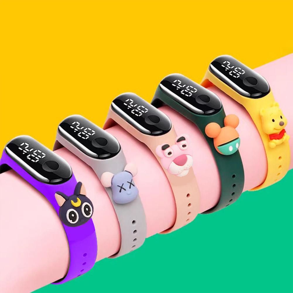 Cartoon Electronic Watch For Men Women Cute Anime Doll Led Touch Screen Wrist Watch For Students
